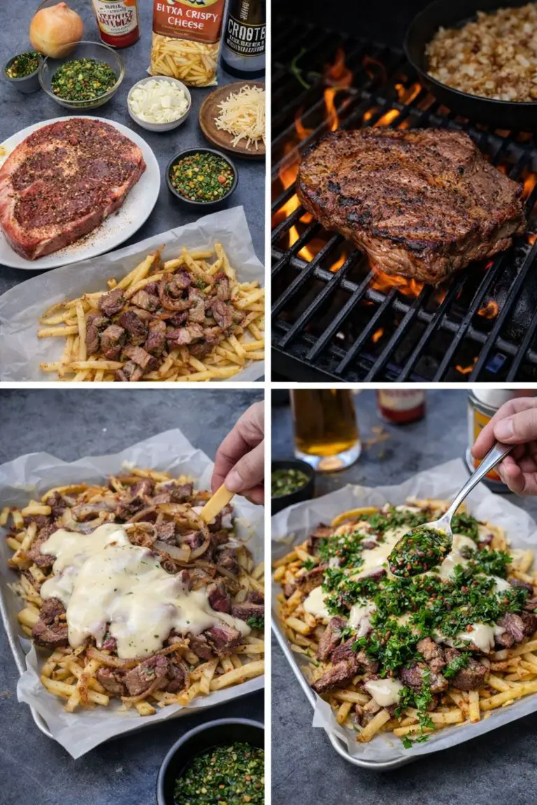 Steak Frites with Chimichurri – Crispy Fries, Juicy Steak, and Fresh Herb Sauce