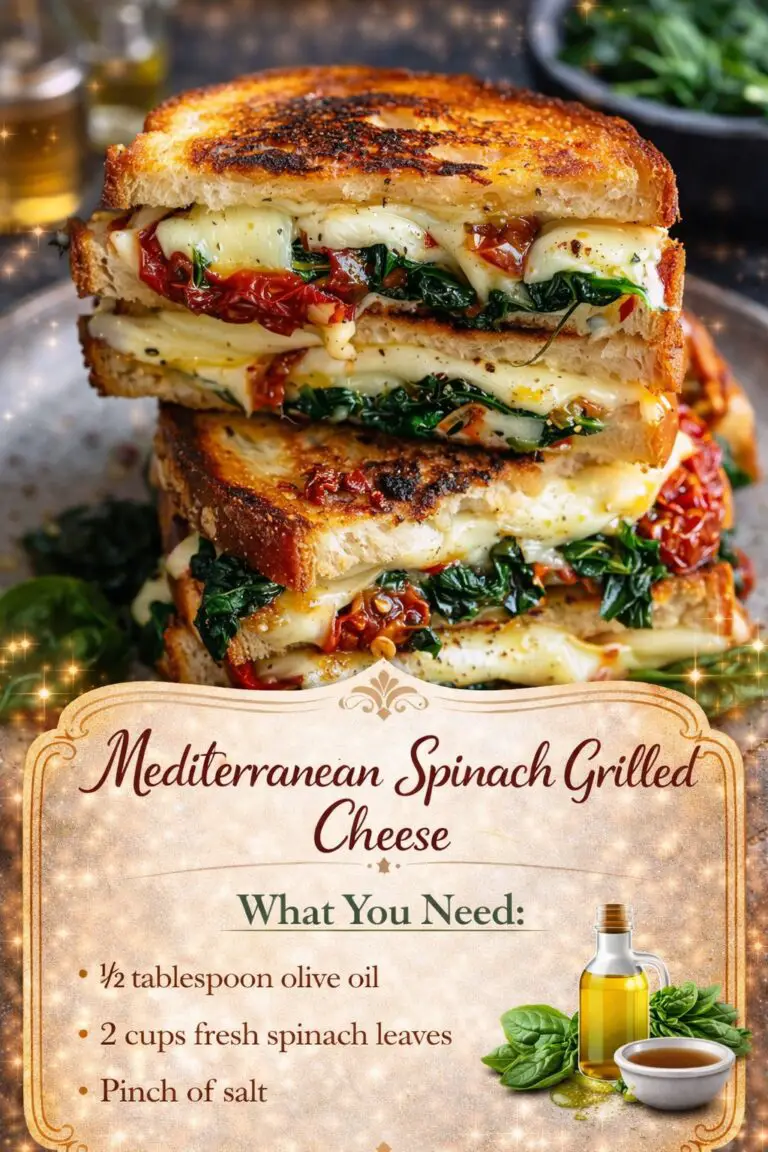 Mediterranean Spinach Grilled Cheese: A Crispy, Cheesy Sandwich Packed with Flavor