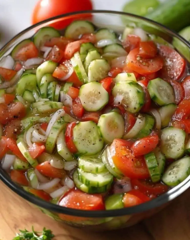 Marinated Cucumbers, Onions, and Tomatoes: The Refreshing Summer Salad Everyone Loves