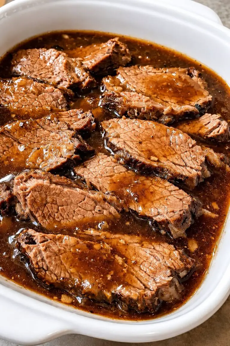 Oven Baked 3-Ingredient Au Jus Roast Beef