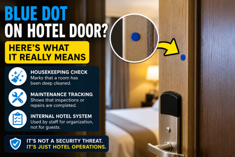 My Mom Checked Into Her Hotel and Noticed a Tiny Blue Dot Sticker on the Door. She’s Freaking Out—What Does a Blue Dot Mean?