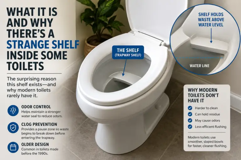 What It Is and Why There’s a Strange Shelf Inside Some Toilets
