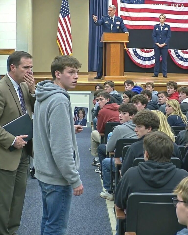 The Classroom Laughed When He Said His Mom Flew an F-22 — Then the Auditorium Doors Opened