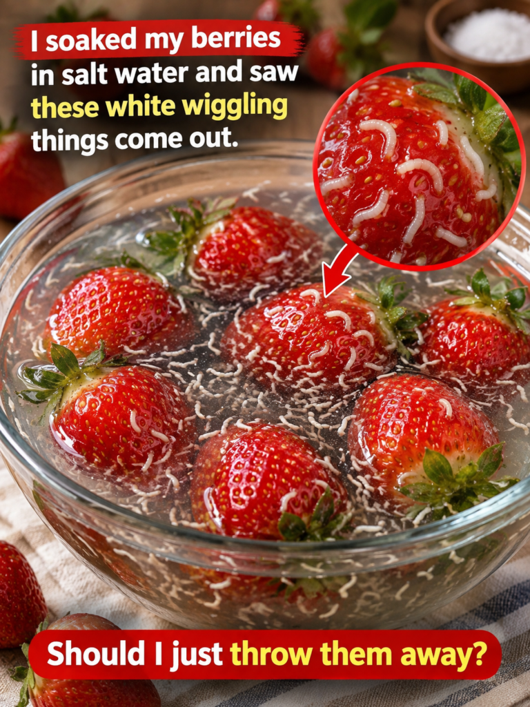 I Soaked My Strawberries in Salt Water and Saw White Worm-Like Things — Should I Throw Them Away?