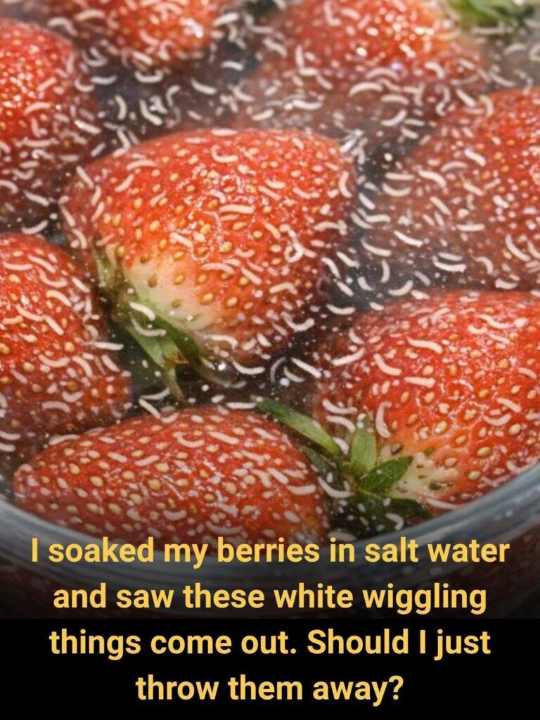 I Soaked My Strawberries in Salt Water and Saw White Worm-Like Things — Should I Throw Them Away?