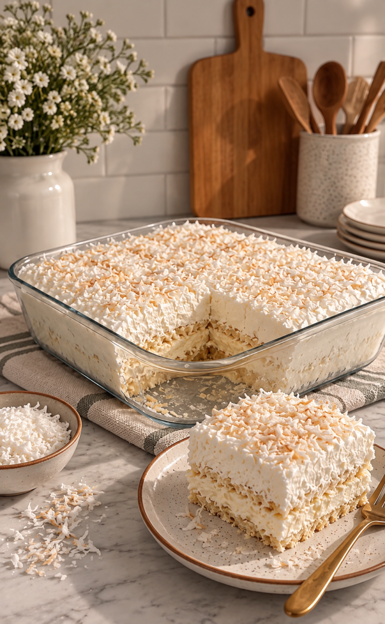 No-Bake Coconut Cream Dream Dessert: Easy, Creamy Coconut Treat
