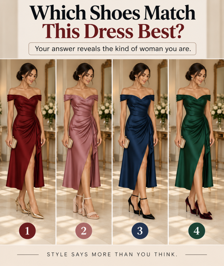 Which Shoes Match This Dress Best? Your Choice May Reveal More About You Than You Think