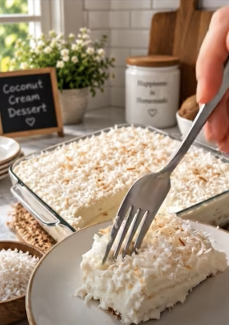 No-Bake Coconut Cream Dream Dessert: Easy Creamy Coconut Treat