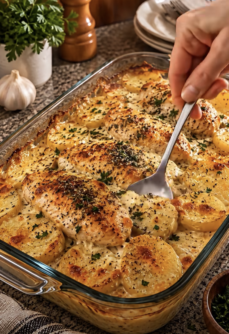 Creamy Chicken Potato Coin Bake: Cheesy Comfort Food Dinner