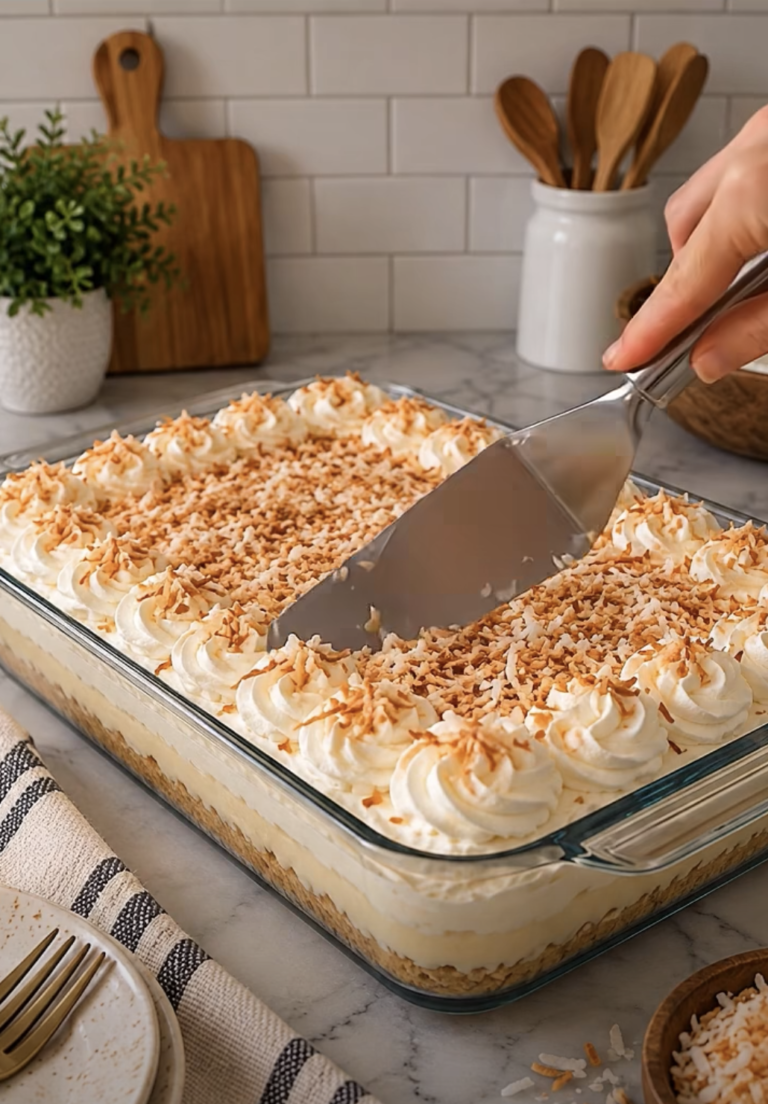 No-Bake Coconut Cream Dream Dessert: Creamy Layered Coconut Treat