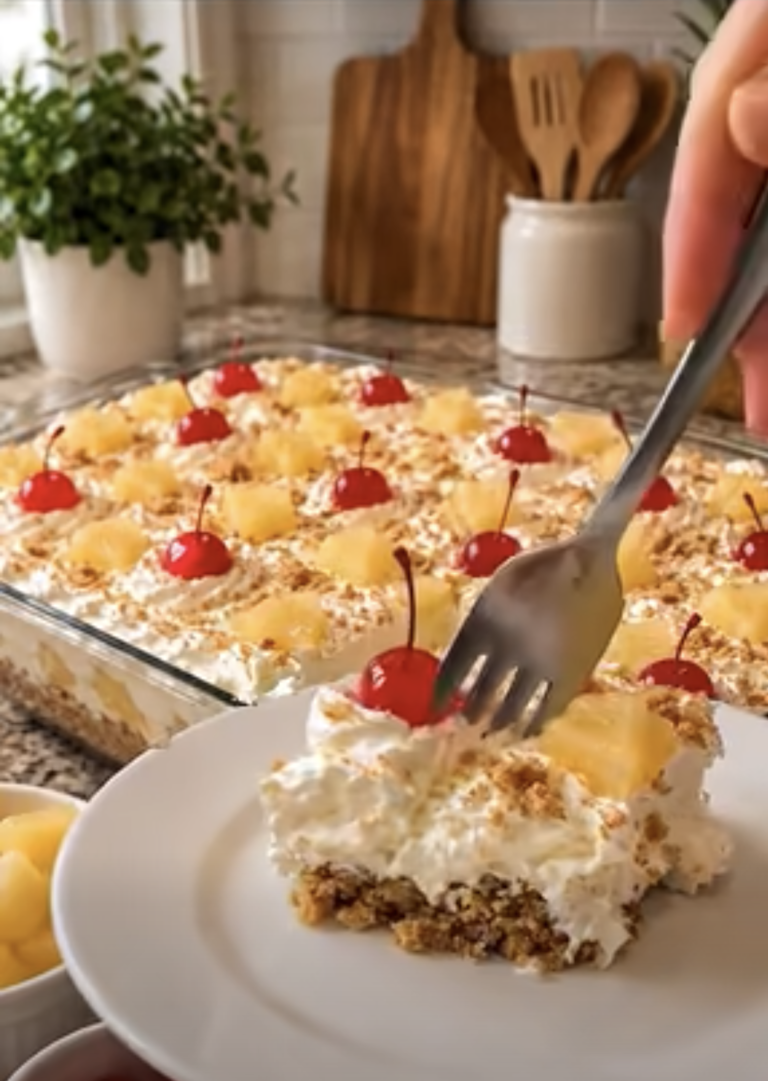 No-Bake Pineapple Cream Dessert: Easy Tropical Layered Treat
