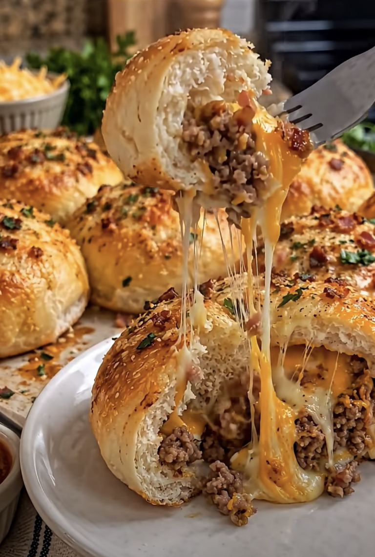 Garlic Parmesan Bacon Cheeseburger Bombs: Cheesy Baked Party Favorite