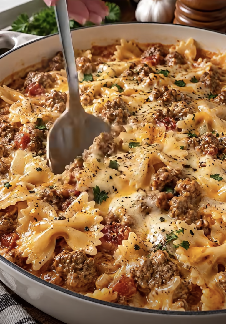 Velveeta Beef Pasta with Bowtie Noodles: Easy Creamy Dinner