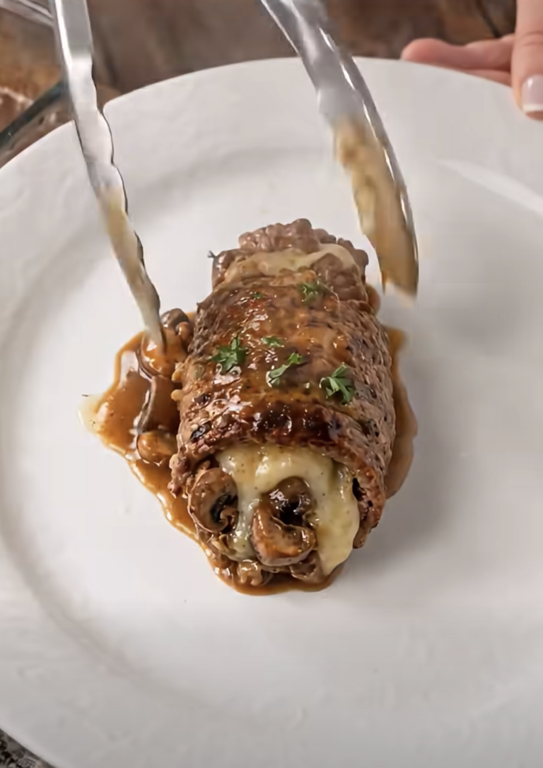 Savory Mushroom & Cheese Beef Roll-Ups: Creamy Skillet Dinner