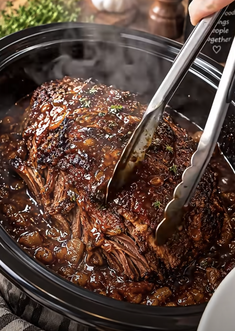 Slow-Cooked Sticky Glazed Beef Roast: Tender Savory-Sweet Dinner