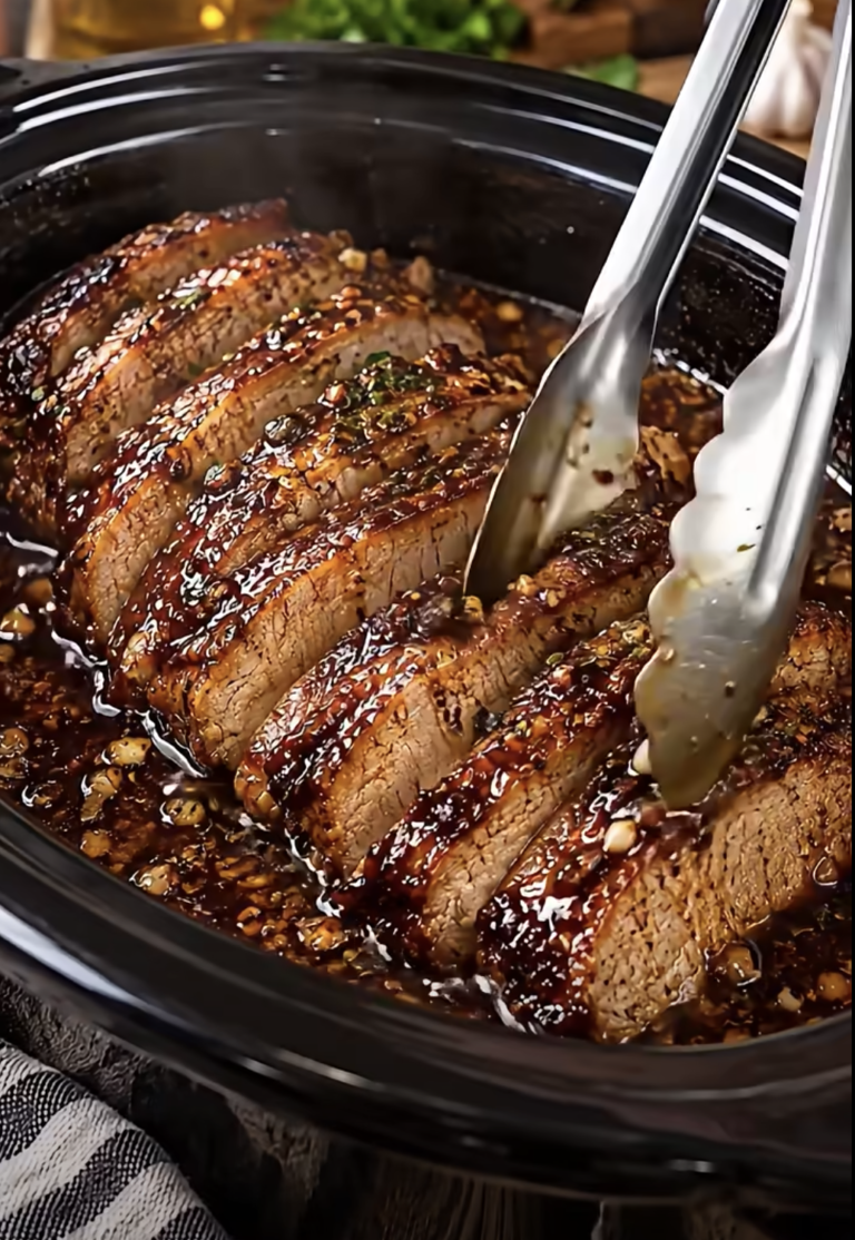 Slow Cooker Garlic Glazed Beef Roast: Tender Sticky Beef Dinner