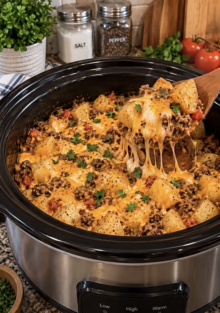 Crockpot Taco Potatoes: Easy Cheesy Slow Cooker Dinner