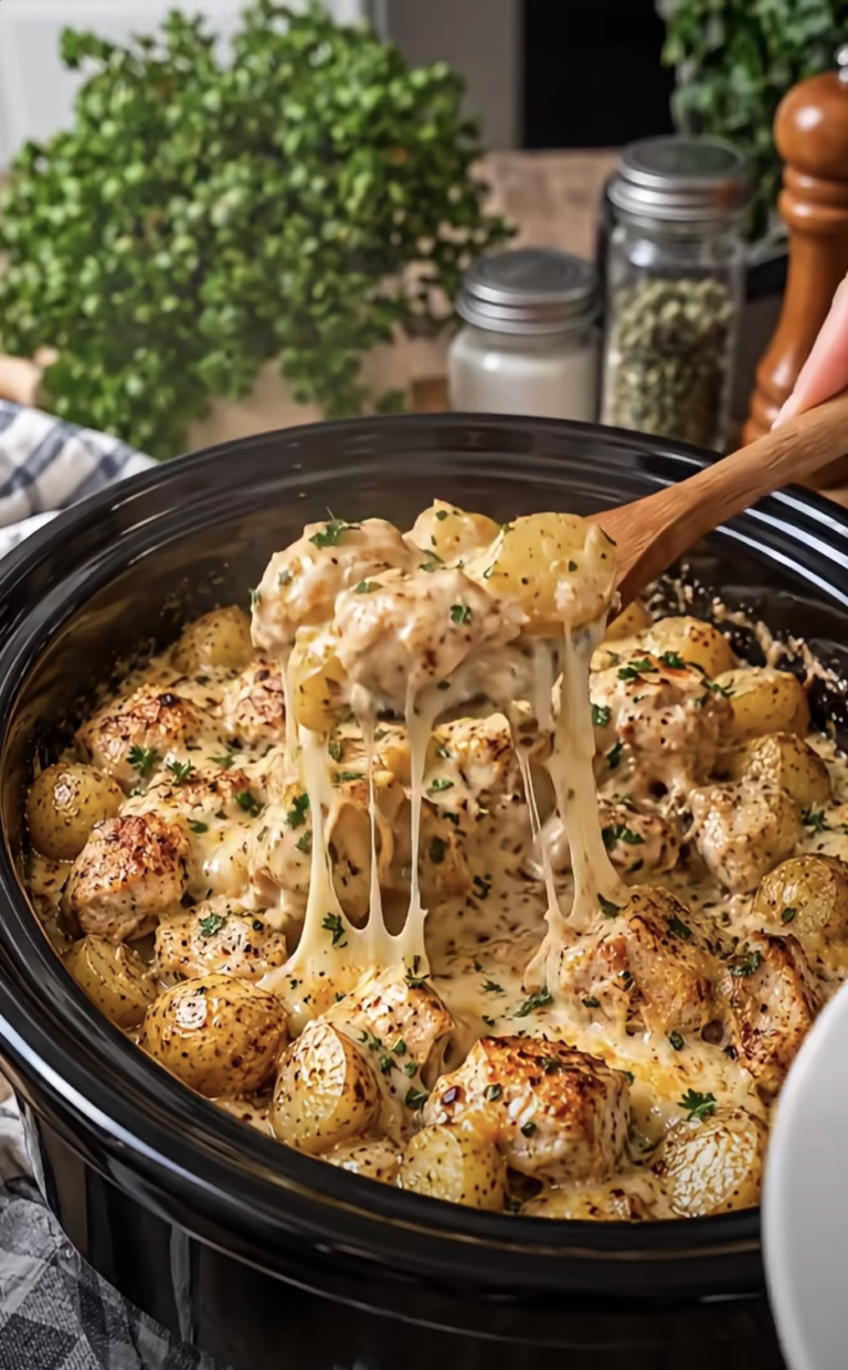 Crockpot Garlic Parmesan Chicken and Potatoes: Easy Creamy Dinner