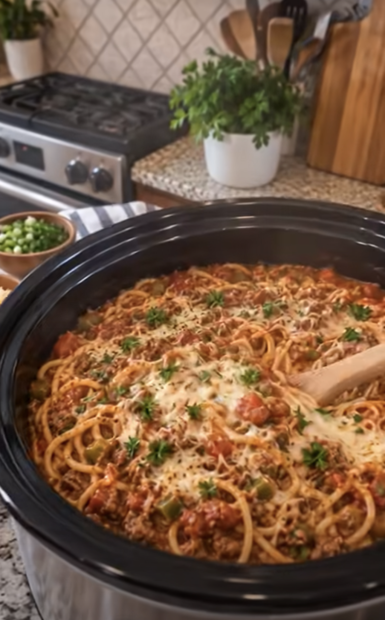Crockpot Beef Spaghetti: Easy Slow Cooker Family Dinner