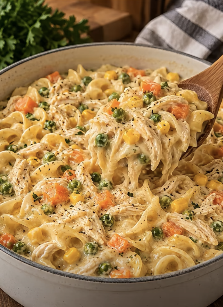 Crockpot Creamy Chicken & Noodles: Easy Cozy Comfort Dinner