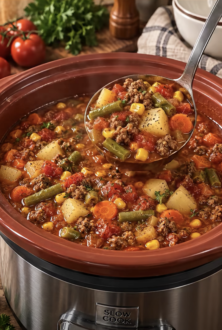 Slow-Cooker Ground Beef & Vegetable Stew: Hearty Comfort Dinner