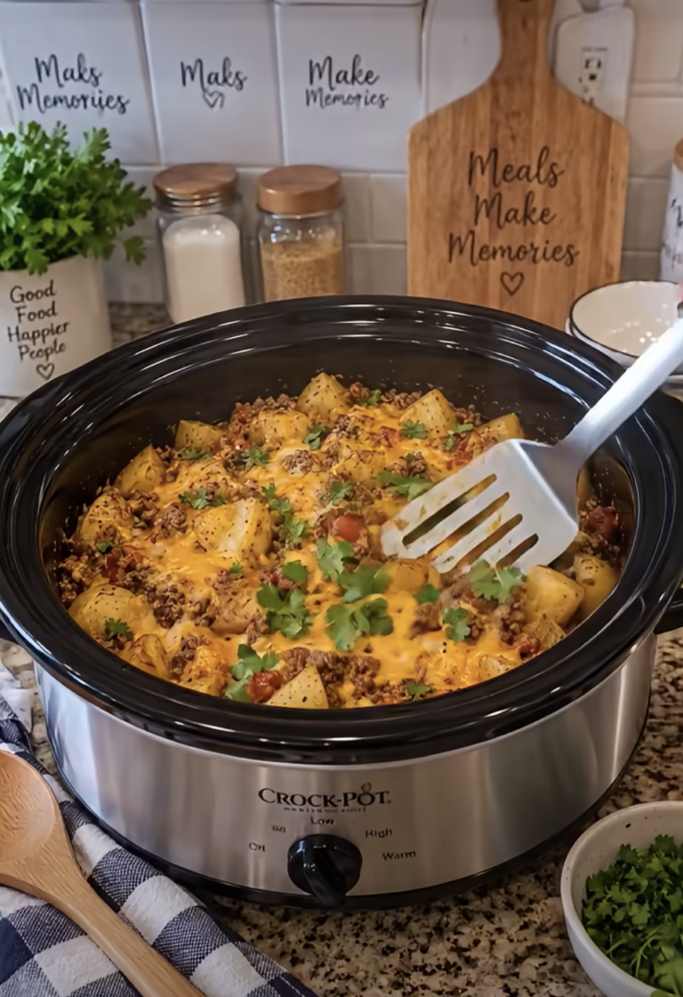 Crockpot Taco Potatoes: Easy Cheesy Slow Cooker Dinner