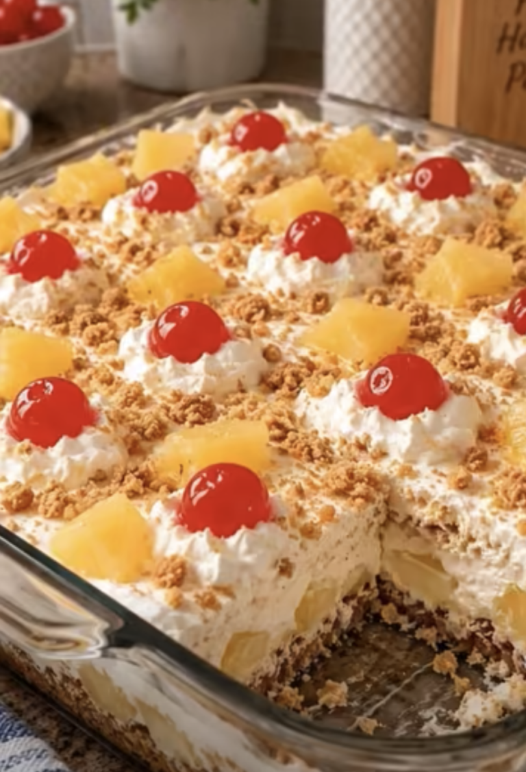 No-Bake Pineapple Cream Dessert: Easy Tropical Layered Treat
