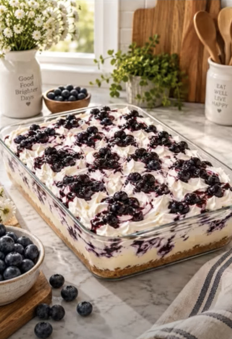 Blueberry Heaven on Earth Cake: Easy No-Bake Layered Dessert