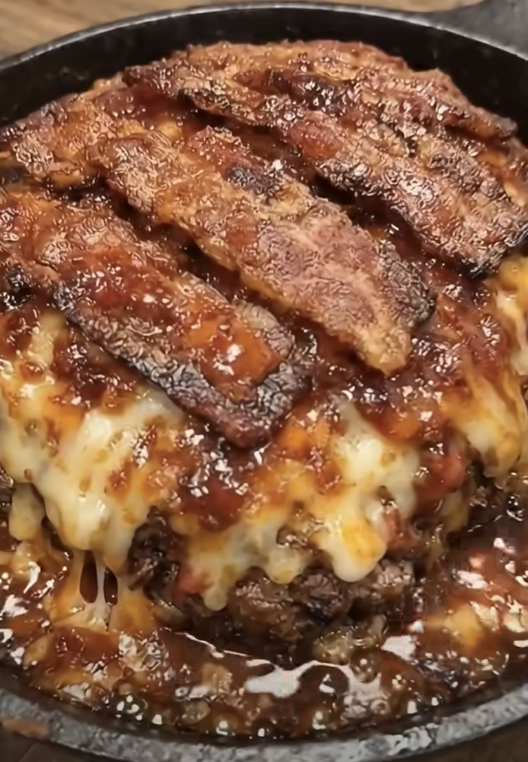 Firecracker Smoked Bacon Triple-Cheese Meatloaf Skillet