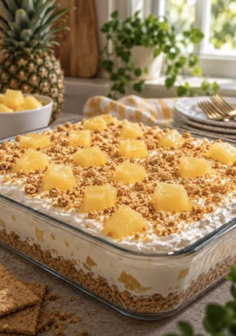 No-Bake Pineapple Dream Dessert: Easy Creamy Tropical Treat
