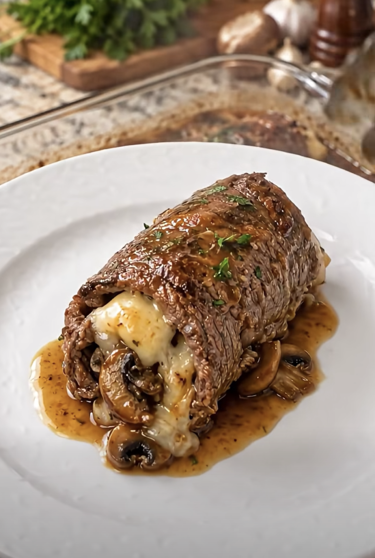 Provolone & Mushroom Stuffed Steak Roll-Ups: Tender Cheesy Beef Dinner
