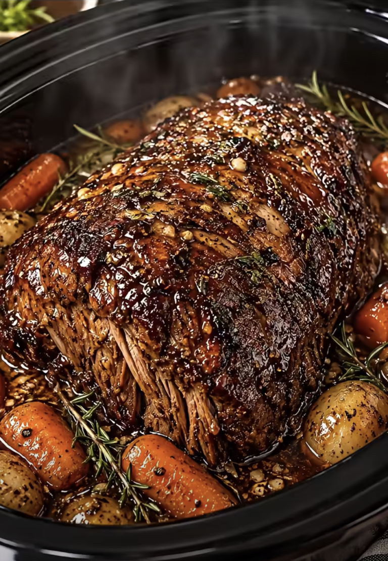 Slow-Cooked Sticky Glazed Beef Roast: Tender Sweet and Savory Beef