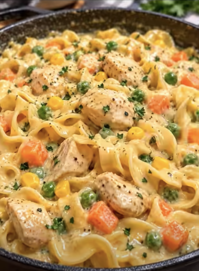 Chicken Pot Pie Pasta: Creamy Slow Cooker Comfort Food