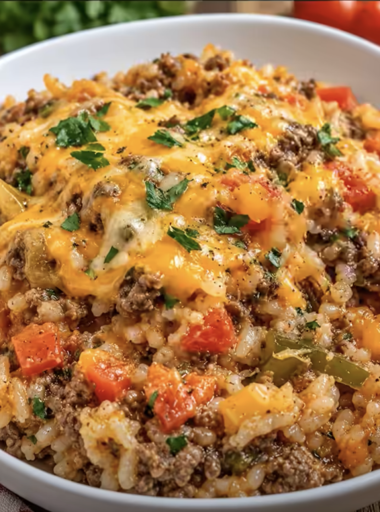 Cheesy Taco Beef and Rice: Easy 30-Minute Skillet Dinner