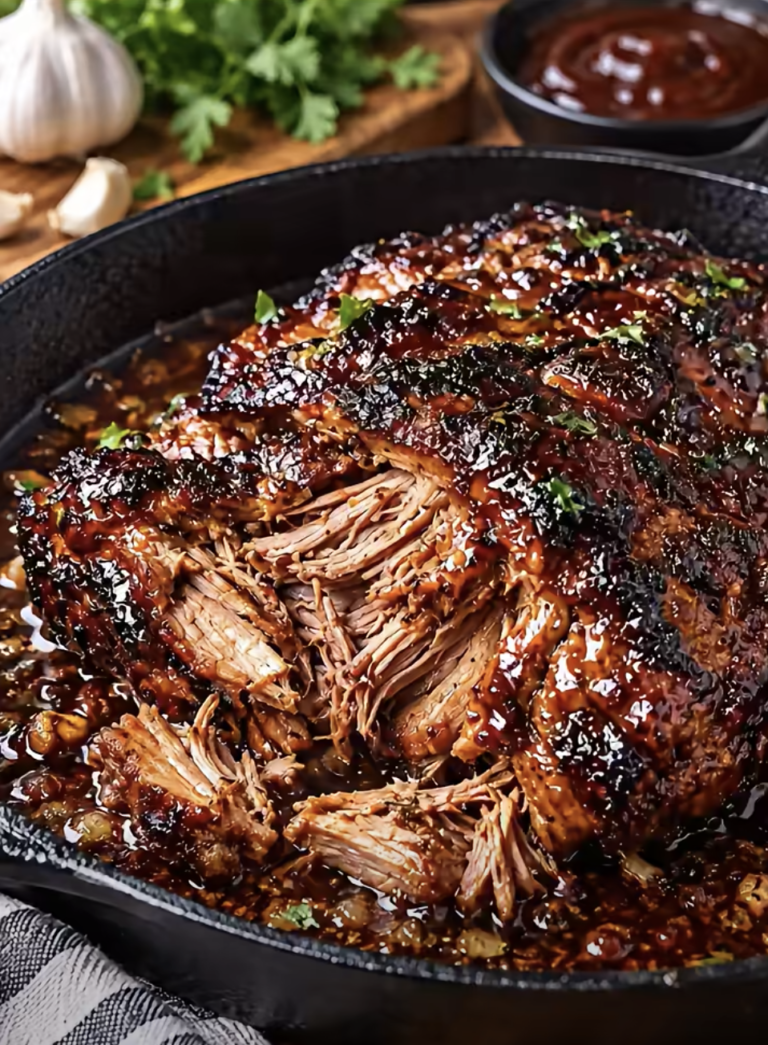 Cast Iron Sticky Braised Pulled Pork: Tender Caramelized Pork