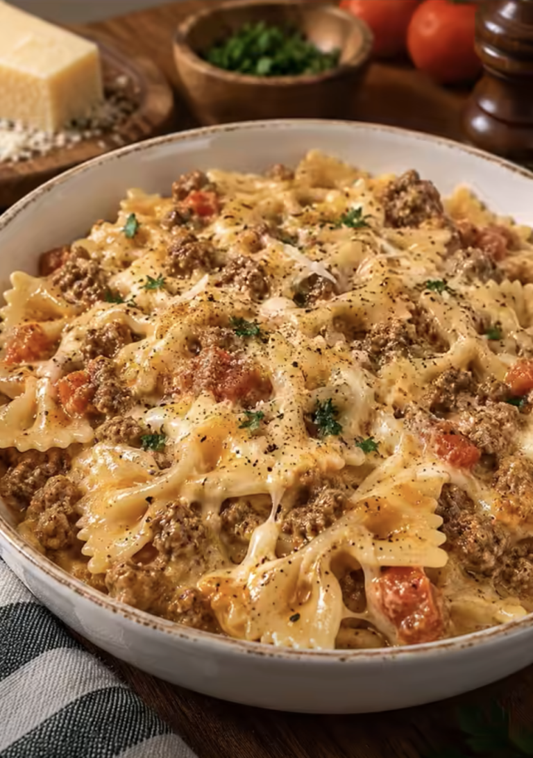 Creamy Velveeta Beef & Bowtie Pasta: Easy One-Skillet Dinner