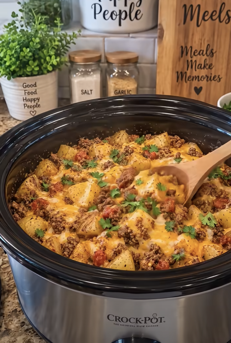 Crockpot Taco Potatoes: Easy Cheesy Slow-Cooker Dinner