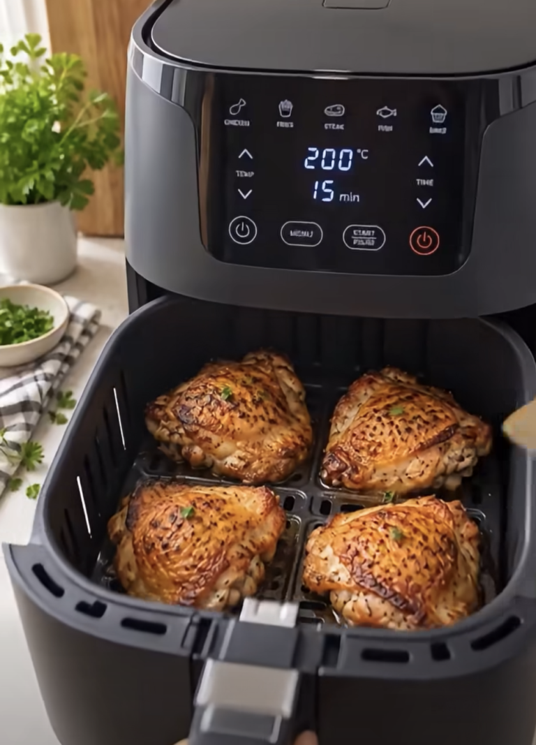 Crispy Garlic Herb Air-Fryer Chicken Thighs: Juicy and Golden