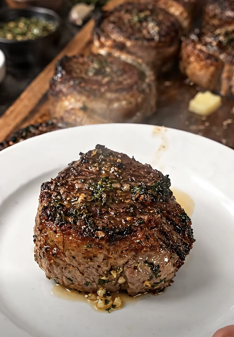 Pan-Seared Garlic Herb Butter Filet Mignon Medallions
