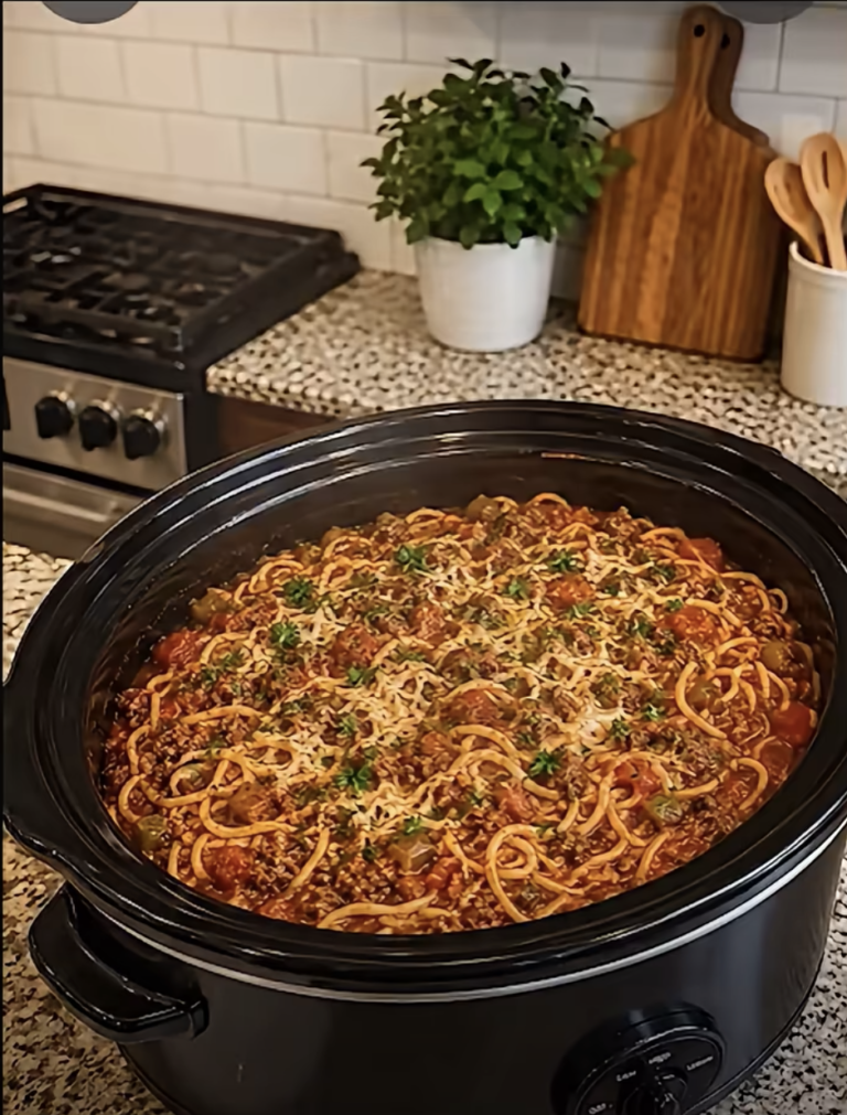 Crockpot Beef Spaghetti
