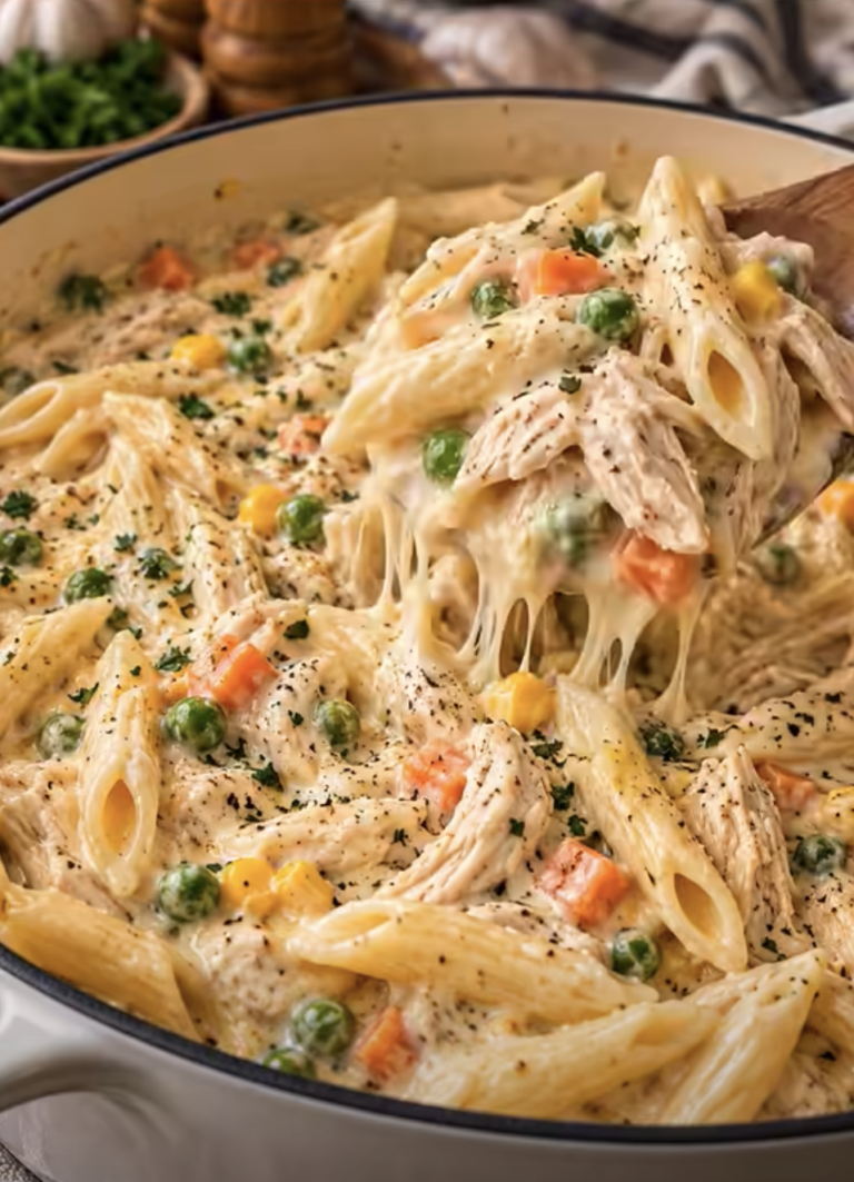 Crockpot Chicken Pot Pie Pasta