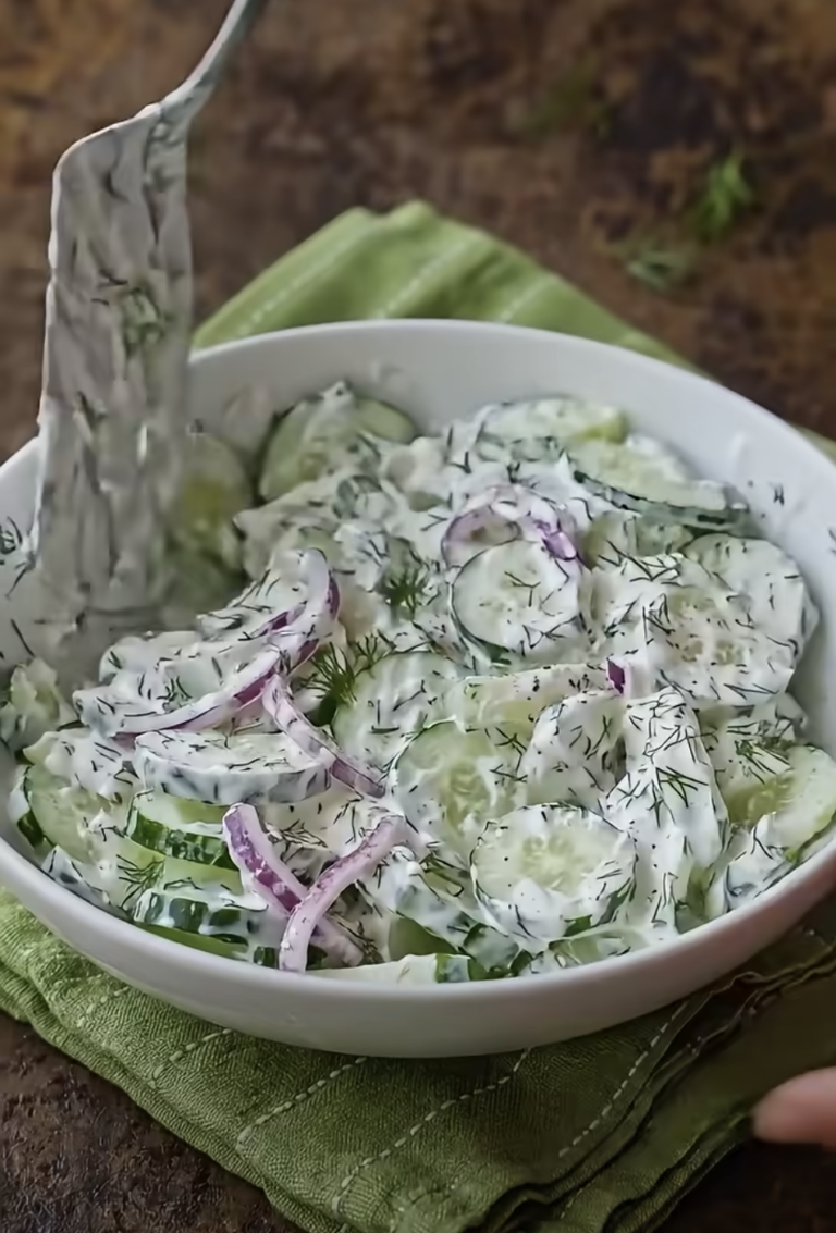 Creamy Cucumber Salad – Easy Fresh and Tangy Summer Side Dish