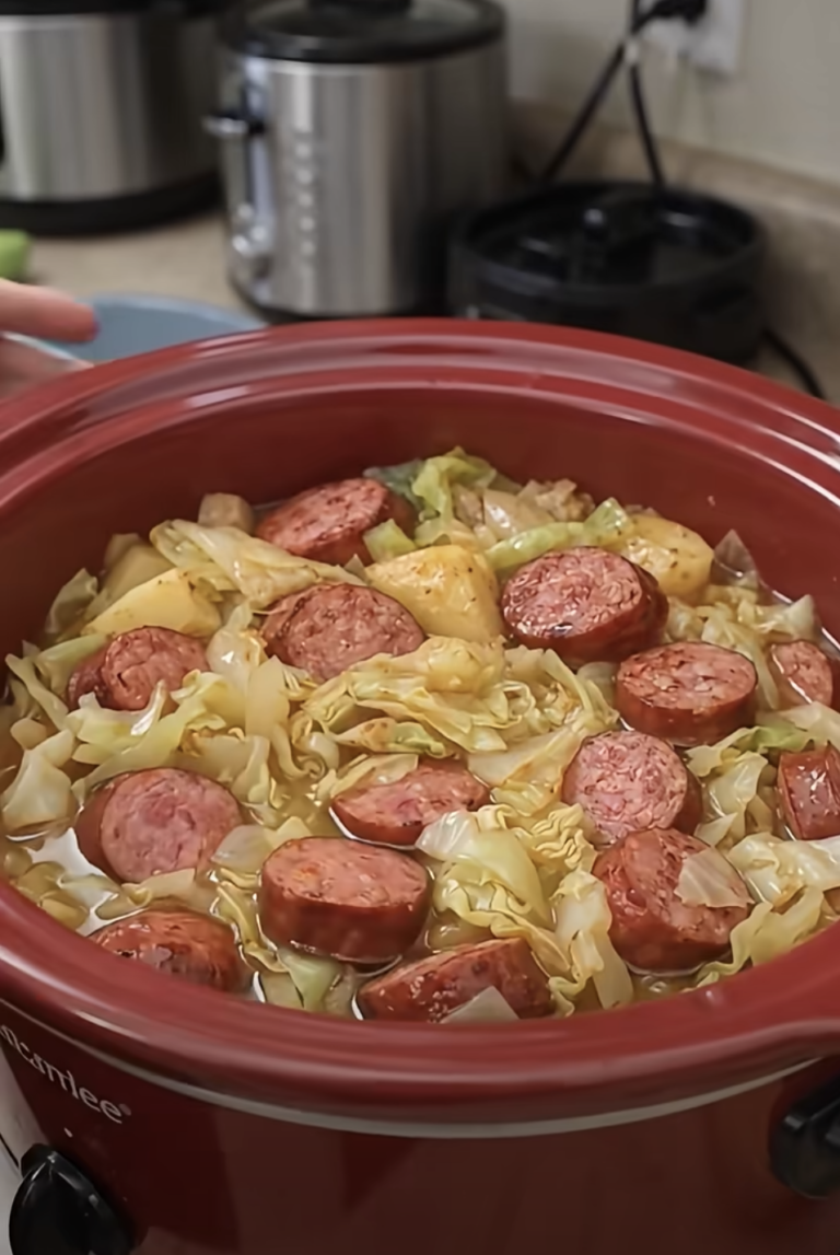 Slow Cooker 4 Ingredient Sausage and Cabbage – Easy Hearty Family Dinner