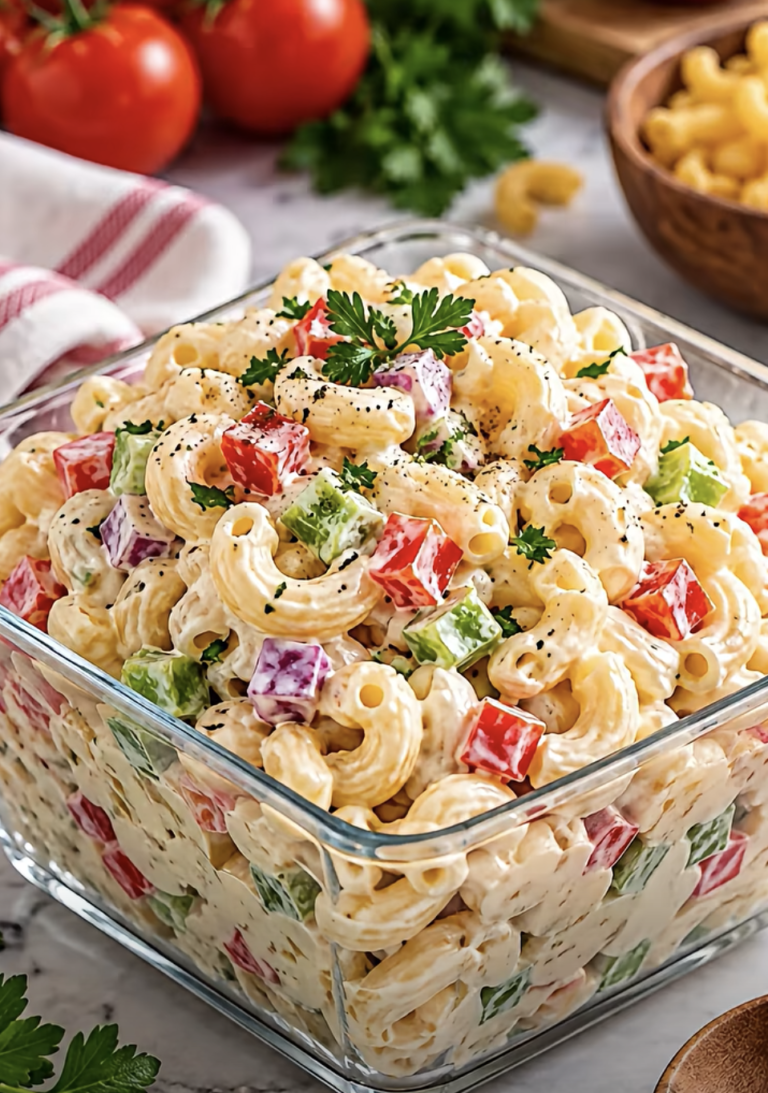 Creamy Macaroni Salad – Easy Classic Recipe With Crunchy Vegetables