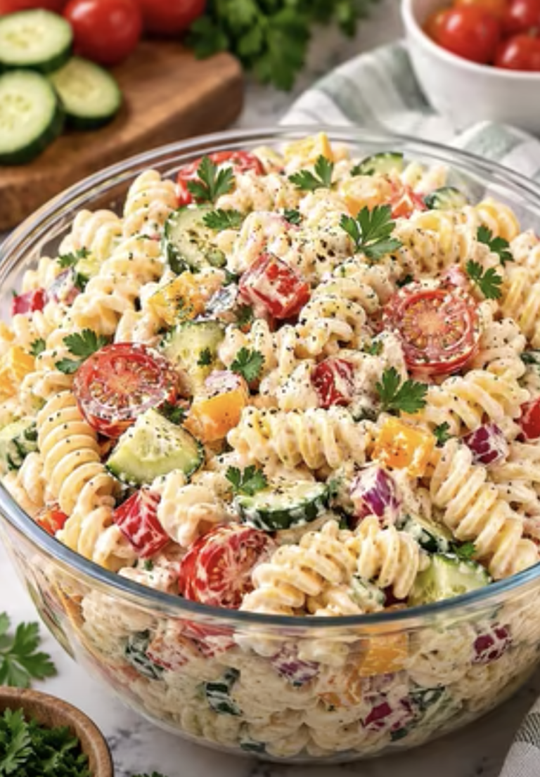 Creamy Pasta Salad – Easy Classic Recipe With Fresh Vegetables