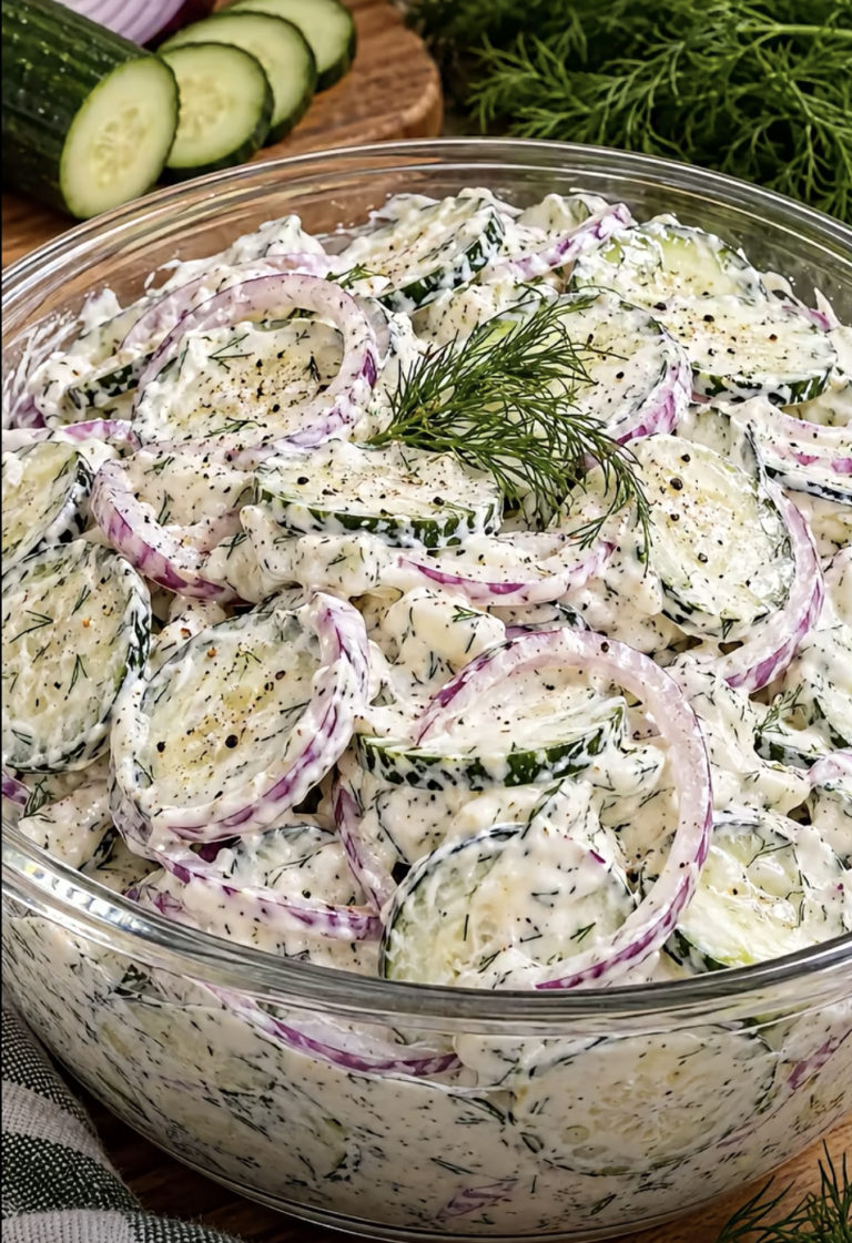 Old-Fashioned Creamy Cucumber Salad – Easy Classic Summer Side Dish