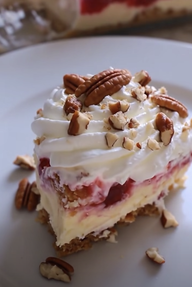 Sugar-Free Cherry Cheesecake Lush Dessert – Easy No-Bake Layered Treat
