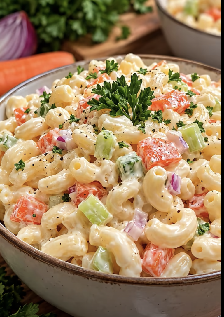 Classic American Macaroni Salad with Mayonnaise & Mustard