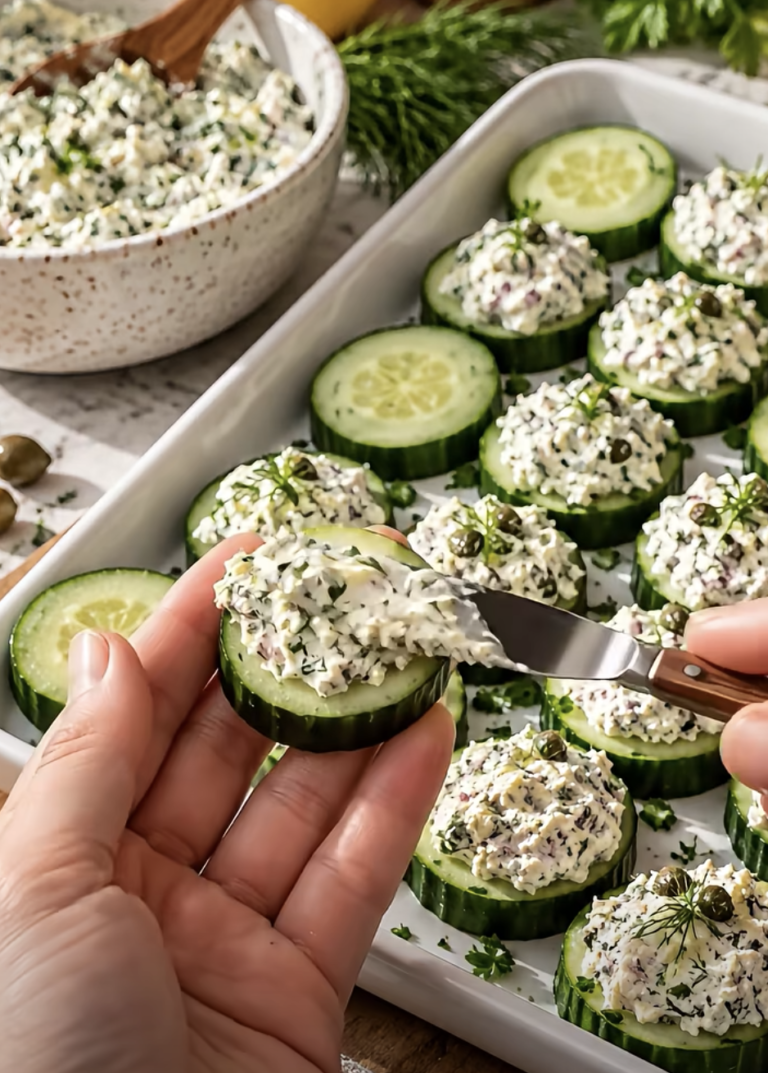Herbed Cream Cheese Cucumber Bites – Fresh, Creamy & Perfectly Crunchy Appetizer