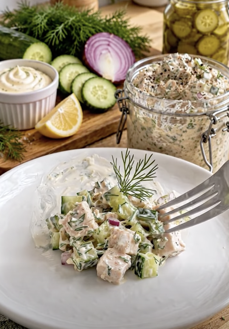 Creamy Cucumber & Herb Chicken Salad – Easy, Fresh, and Delicious Recipe